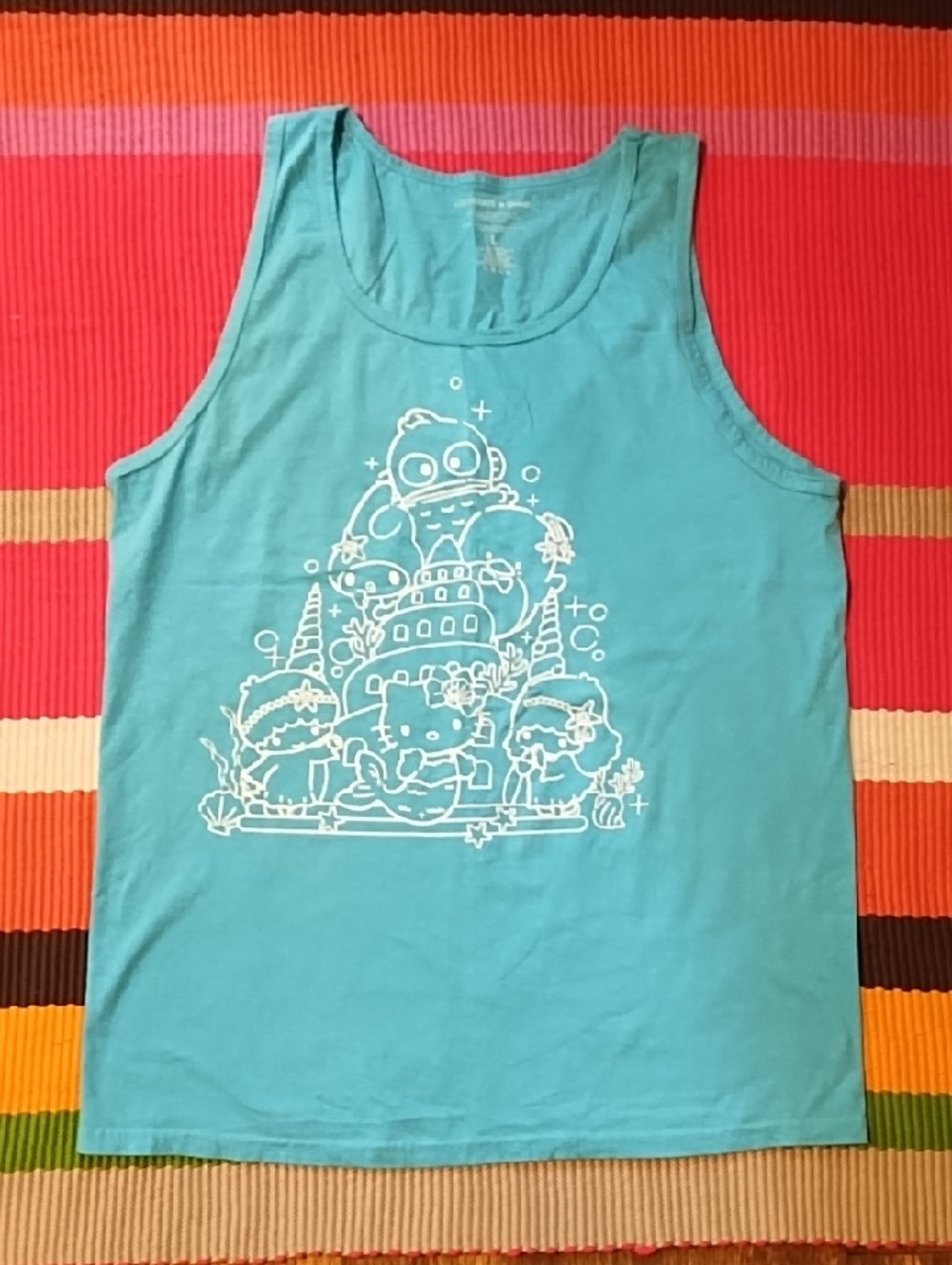 Unisex. Loot Crate Teal Tank Top with White Graphic Large NWOT Collector.